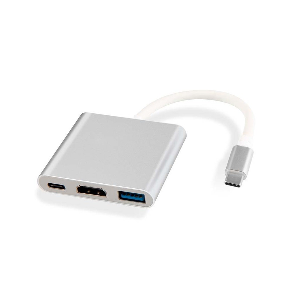 Hub USB-C 3 em 1 com HDMI + USB-A 3.0 + USB-C PD