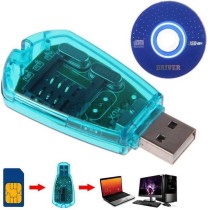 Leitor de cartão SIM USB azul GSM CDMA