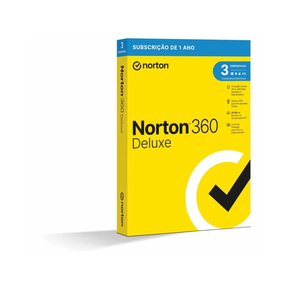 Antivírus Norton 360 Deluxe 2023 - 1 utilizadores  3 Dispositivos 1 ano (Caixa)