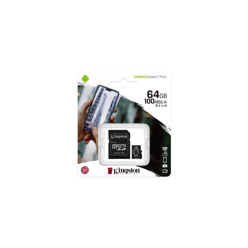 Cartão MicroSD Kingston Canvas Select Plus UHS-I A1 64GB