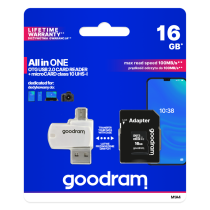 Cartão MicroSD Cartão GOODRAM 16 GB com leitor OTG
